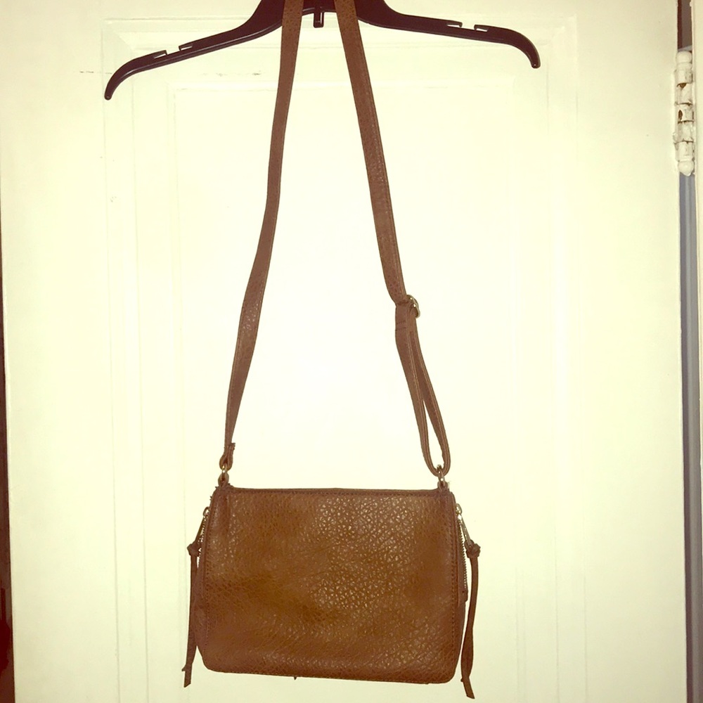 Faux leather crossbody satchel!